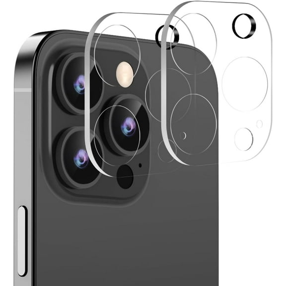 [2 Pack Camera Lens Protector for iPhone 15 Pro/15 Pro Max,Full Coverage Tempered Glass HD Clear Camera Lens Screen Cover Case,9H Hardness Anti-Scratch Camera Screen Protective Lens Film