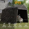 thumbnail image 2 of Abri de Rangement Extérieur Portable 7 X 12 Pi, Abri d'Auto Robuste avec Portes à Glissière Enroulables et Évents, Imperméable, Résistant aux UV, Abri Anti-Neige pour Motos, VTT, Vélos et Équipement de Plein Air, Noir, 2 of 8