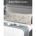 thumbnail image 5 of Gray Paisley Floral Body Pillow Covers, Farmhouse Spring Summer Flowers Soft Bed Throw Pillowcases Breathable Cooling Long Lumbar Body Pillow Sham Cover for Bed Sofa 20''x54'', 5 of 7