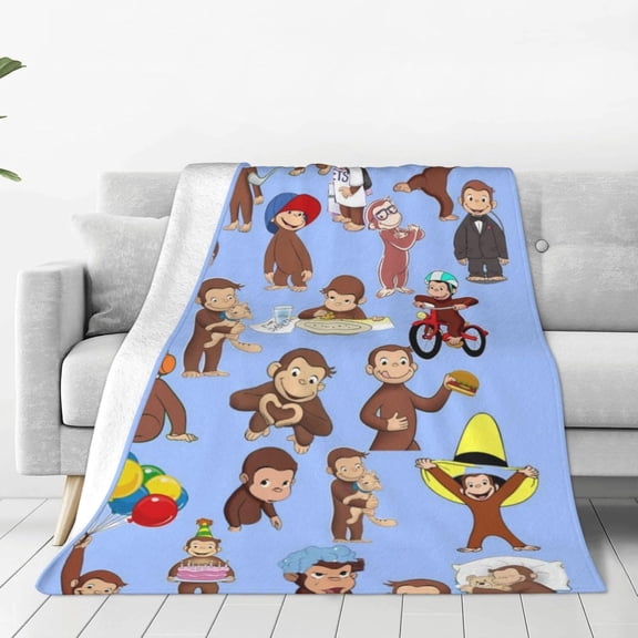 Funny George Style-14 Anti-Pilling Soft Warm Flannel Throw Blanket 60"x50" For Sofa Bed Home Blankets