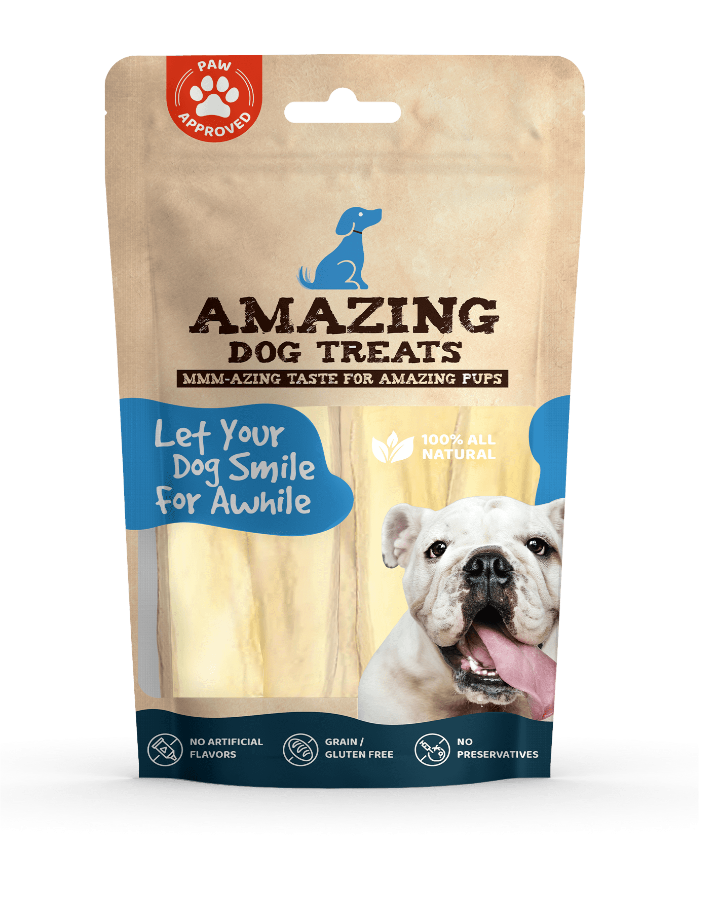 6" Beef Cheek Strips Safe Rawhide Alternative Dog Chew