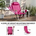 thumbnail image 5 of Ktaxon Backpack Beach Chair, Outdoor 4-Level Adjustable Folding Chair,  Removable Headrest, Oxford Cloth，Pink, 5 of 10