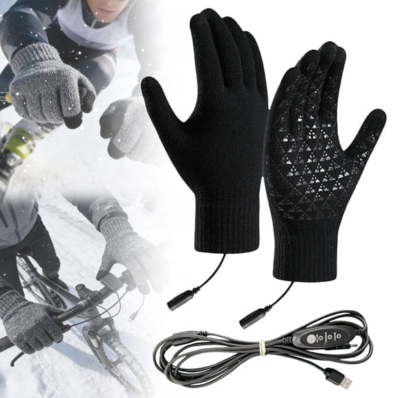 Heated Gloves Electric Rechargeable Battery Hand Warm Windproof Thermal Winter