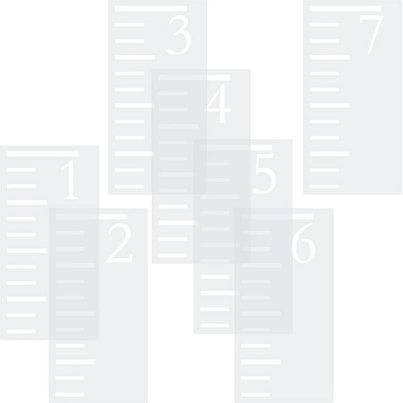 TACYKIBD 7 Feet Growth Chart Stencil, Kids Height Growth Chart Reusable Ruler Template Painting on Wood, Measuring Kids Height Wall Decor, Rustic Decor for Farmhouse, 7 Pieces