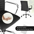 thumbnail image 6 of Giantex Ribbed Office Chair, Swivel Executive Task Managerial Chair w/Height Adjustable, Rocking Backrest, Lumbar Support, 2, 6 of 8