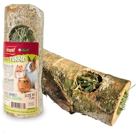 A&E Cage Small Animal Birch Tunnel with Hay - Medium