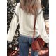 thumbnail image 5 of Suéteres para Mujer, Cuello Redondo Liso, Corte Holgado, Larga, Punto en Contraste, Jersey, Tops S, 5 of 9