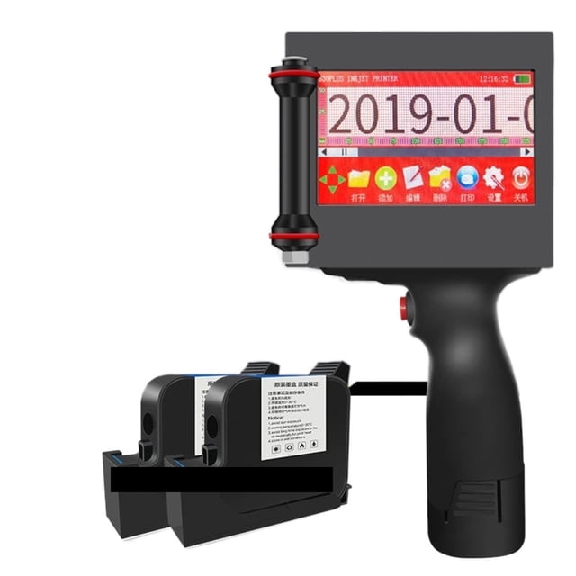 Printer Jet, 5CM QR Bar Batch Code Variable Date Serial Number Logo Expiry Date Label Online Mask Hand Jet Handheld Thermal Inkjet Printer ,Fast Printing