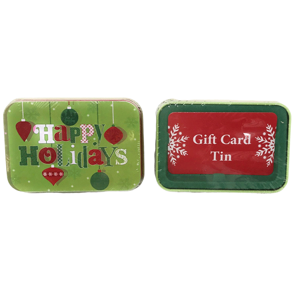 Lindy Bowman Christmas Holiday Gift Card Tin Box, 2Pack (Happy Holidays Ornaments) Walmart