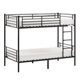 thumbnail image 2 of Zimtown Upgrated Twin over Twin Bunk Bed, Metal Bed Frame with Flat Step Ladder, Black, 2 of 10
