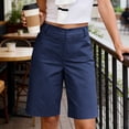 thumbnail image 2 of Taqqpue Bermuda Cargo Shorts for Women Casual Long Knee Length High Waisted Stretch Wide Leg Relaxed Fit Women Shorts Under 10, 2 of 10