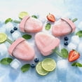 thumbnail image 4 of Cook With Color 4-Piece Silicone Ice Pop Molds, Reusable Popsicle Maker with Lids and Sticks, Strawberry, 4 of 5