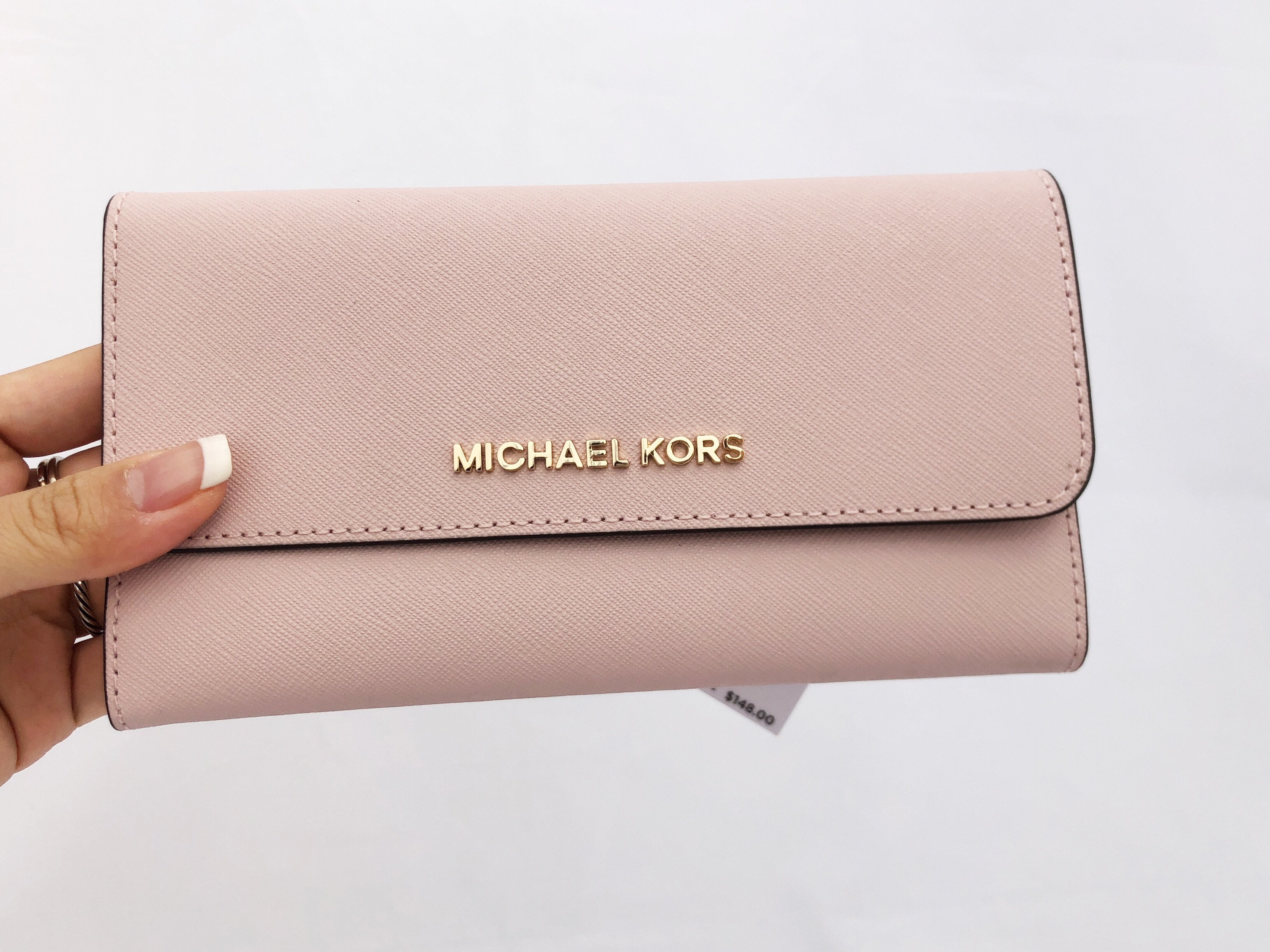 light pink michael kors wallet
