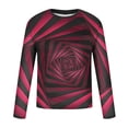 thumbnail image 5 of Blusas y camisas de manga larga con cuello redondo para hombre, blusa informal de manga larga con cuello redondo y estampado de rayas, blusa de poliéster para hombre, 5 of 5