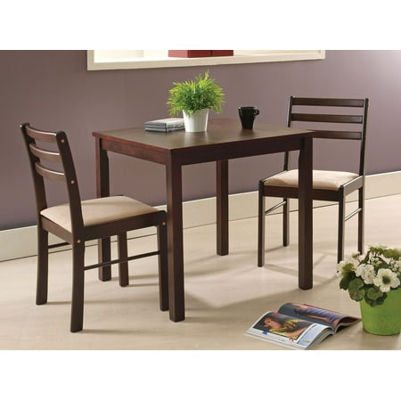 Pilaster Designs Espresso Wood 3 Piece Dining Room Dinette Set Pilaster Designs Espresso Wood 3 Piece Dining Room Dinette Set Table Two Chairs