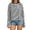 Black, variant on Long Sleeve Striped Tee with Contrast Collar, Women's Loose Fit Casual Top, Everyday Relaxed Shirt
