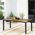 thumbnail image 3 of COSMOS Teak Acacia Wood Dining Table with Metal Frame, Industrial Farmhouse Kitchen Table for Dining Room, 3 of 8