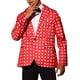 thumbnail image 4 of BLAZERS DE PUNTOS POLKA CHIC INSPIRADORES PARA HOMBRES, AJUSTE SLIM, CHAQUETAS DE NEGOCIO DE UN BOTÓN, ROJO, 4 of 6