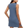thumbnail image 5 of WXLWZYWL Women's V Neck Sleeveless Dress Summer Casual Solid Color Side Slit Loose and Comfortable Dress, 5 of 6
