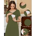 thumbnail image 2 of Ekouaer Women's Maternity Nursing Dresses Summer Short Sleeve Split Long Dresses for Breastfeeding Black M Army Green XXL, 2 of 6