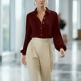 thumbnail image 4 of BLVB Womens Velvet Long Sleeve Button down Shirt Casual Retro Blouse Lapel Tunic Tops Fall Shacket Jacket, 4 of 7