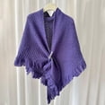 thumbnail image 2 of Breezora Womens Solid Color Triangle Shawl Wrap Windproof Warm Cloak Cardigan Lightweight Versatile Autumn Spring Purple, 2 of 4