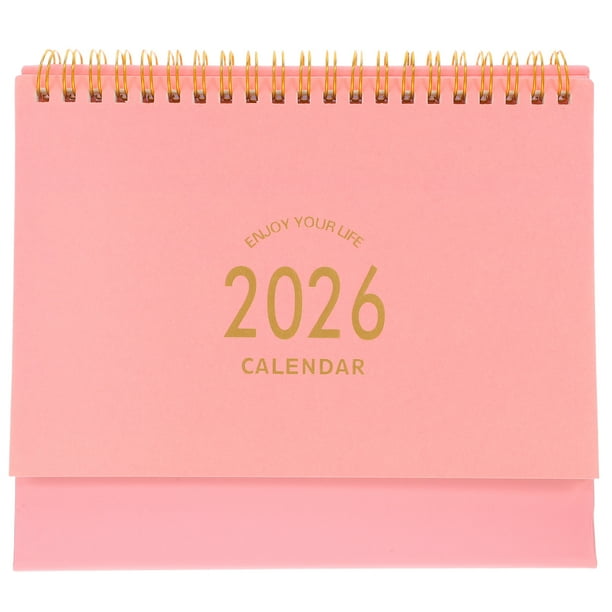 Calendario de escritorio plegable: Calendario de escritorio plegable 2025-2026 - Planificador diario portátil con fechas para oficina, hogar y escuela.