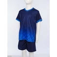 thumbnail image 4 of Linjinx Kids 2pcs Sports Suit Quick Dry Printed Contrast Color Shirts Shorts Set For Football Basketball B Navy Blue 30, 4 of 7