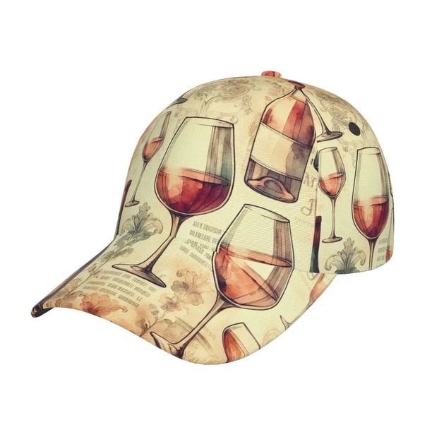 Fotbe Wine Gorro Clásico de Béisbol, Gorra Ajustable con Broche Snapback, Gorro de Exterior de Algodón Suave