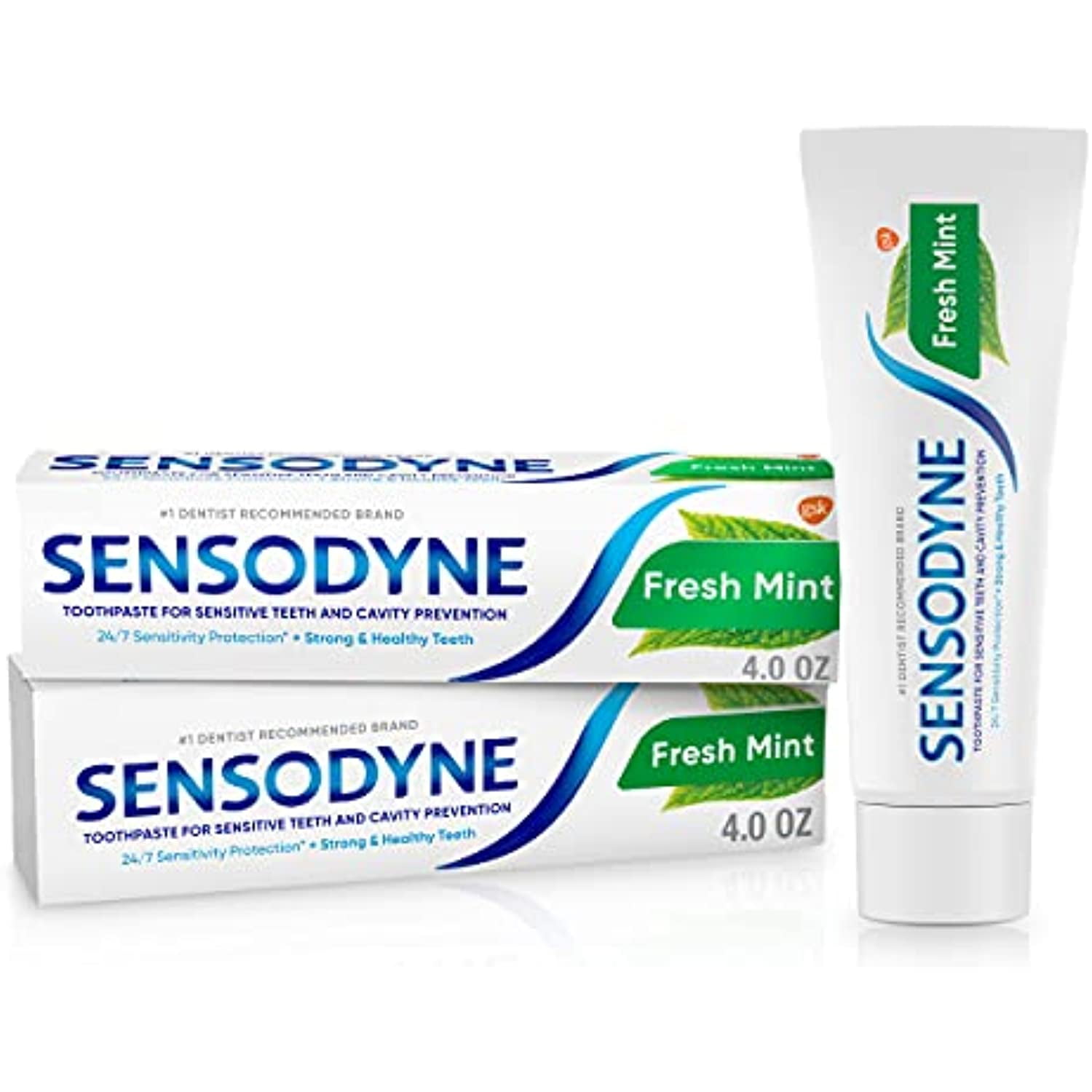 Sensodyne Fresh Mint Sensitive Toothpaste, Cavity Prevention And Sensitive Teeth Treatment - 4 Ounces (Pack Of 2)