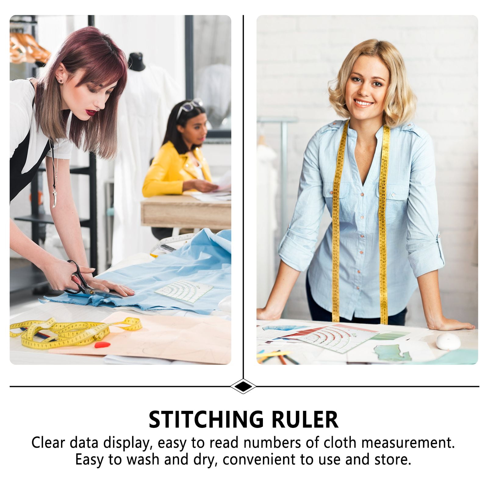 WORGEOUS 3-Piece Acrylic Quilting Rulers Set for Patchwork, Sewing, Tailoring, and Craft Fabric Measuring Tools