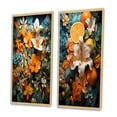 thumbnail image 3 of Designart "Tropical Tangle Orange Blue painting II" Abstract Collages Framed Wall Art Set Of 2 - Multi-Color Abstract Framed Canvas Set For Living Room Decor, 3 of 6