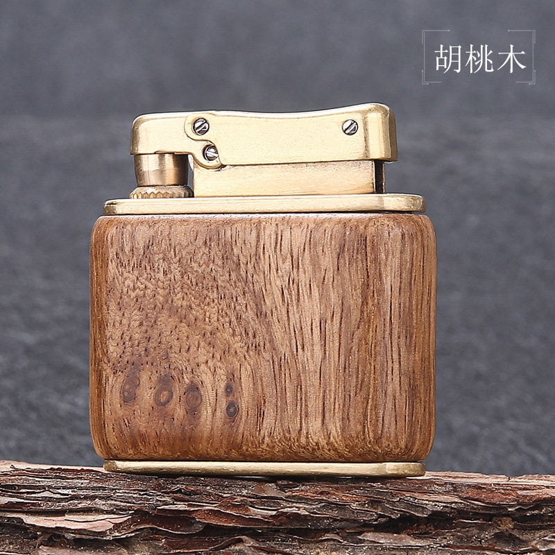 Kerosene lighter, Top Metal Pocket Lighter Daily Use, Sold Without Fuel.,SKU01018-黑檀木