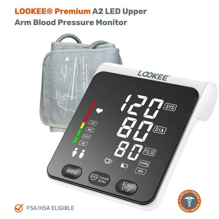 LOOKEE® A2 FDA Approved Digital Blood Pressure Monitor | Upper Arm 