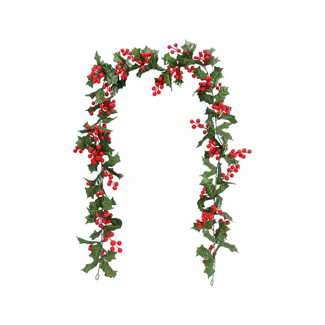 Leodye 1PCS Christmas Layout Simulation Christmas Rrattan Party Festival Decoration Red Berry Soft Rattan-68.8in