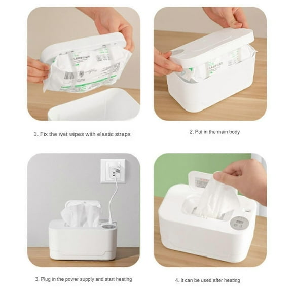 USB Baby Wipe Warmer Reusable Thermostat Prevent Dry Portable Baby Wipes Dispenser Warmer for Home Baby Nursery