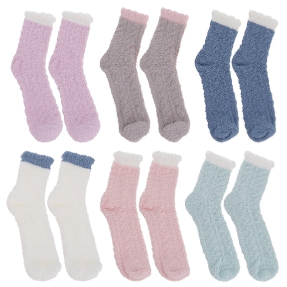 LOLIPPYY 6 Pairs Women's Thermal Slipper Socks, Warm Cozy Indoor Socks for Home, Everyday Footwear