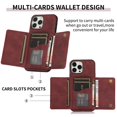 thumbnail image 3 of ELEHOLD Leather Wallet Case for iPhone 12 Pro Max Case, iPhone 12 Pro Max Wallet Case with PU Leather Card Pockets Back Flip Cover,Winered, 3 of 5