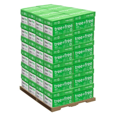 Tree Free Copy Paper 20 LB 8.5" x 11", 40 Cases - Pallet 200,000 Sheets, 100% Tree Free Carbon Neutral Printer Paper 92 Bright