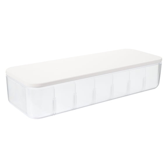 OATIPHO Clear Cable Storage Box with Dividers for Efficient Cord Organization