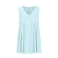 thumbnail image 4 of Prix Réduit, Robe d'Été Décontractée Sans Manches à Col en V pour Femmes, Robe Sans Manches à Col en V Unie pour les Journées d'Été Décontractées Parfaite pour les Week-Ends/95 % Polyester + 5 % Spandex, Bleu Ciel, 4 of 7