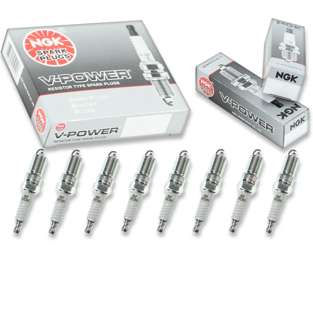 NGK Spark Plugs 2238 V-Power Nickel 8 Pc