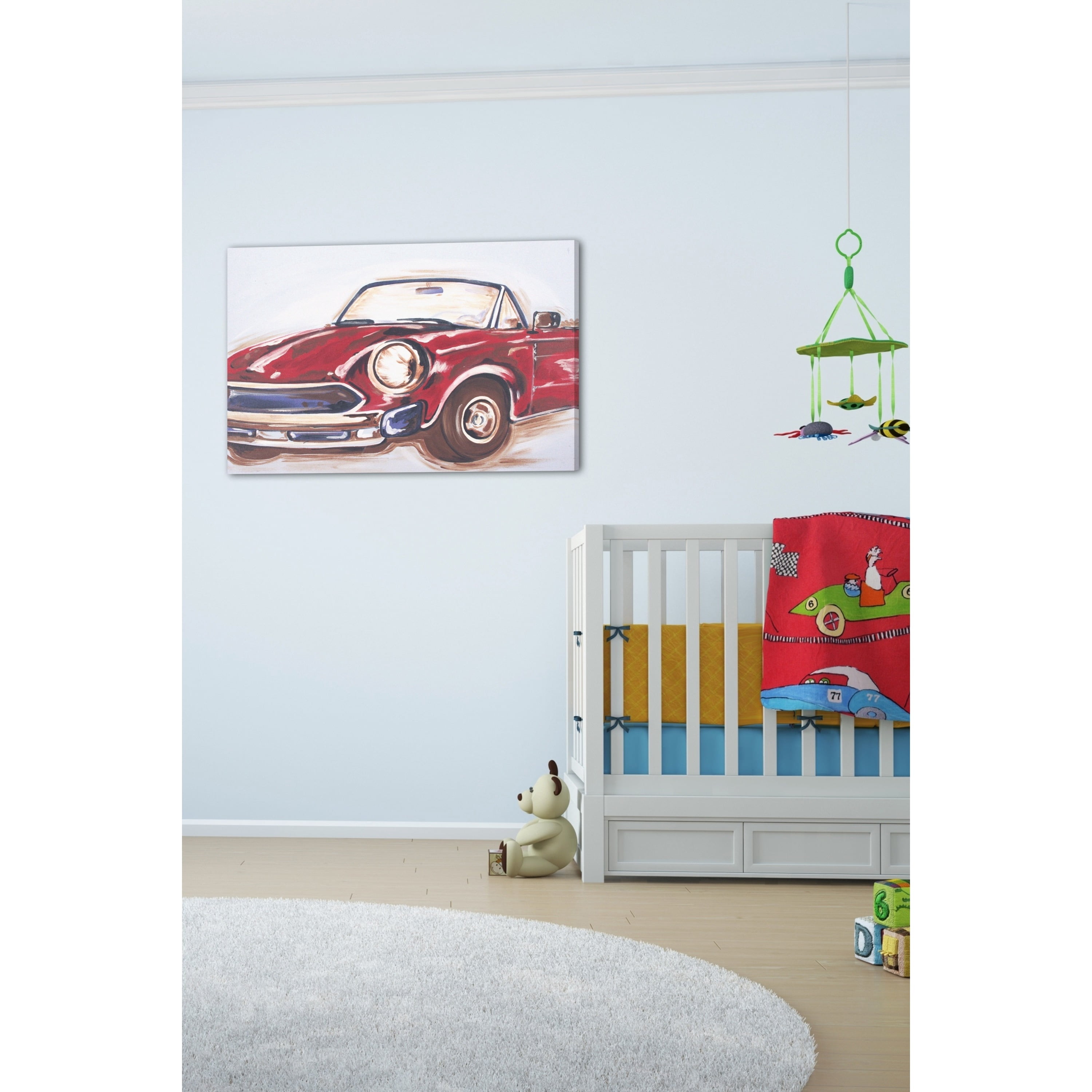 "Vintage Car" by Reesa Qualia Painting Print on Wrapped Canvas