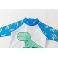 thumbnail image 3 of stylesilove Toddler Kid Boys Dino Print One-Piece Short Sleeve Zipper Rash Guard & Hat 2pcs Swimsuit Pool Beach Bathing Suit (6T) White, 3 of 8