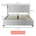 thumbnail image 5 of Brittany Queen Bed Frame with 4 Storage Drawers/Platform Bed/Upholstered - Light grey, 5 of 5
