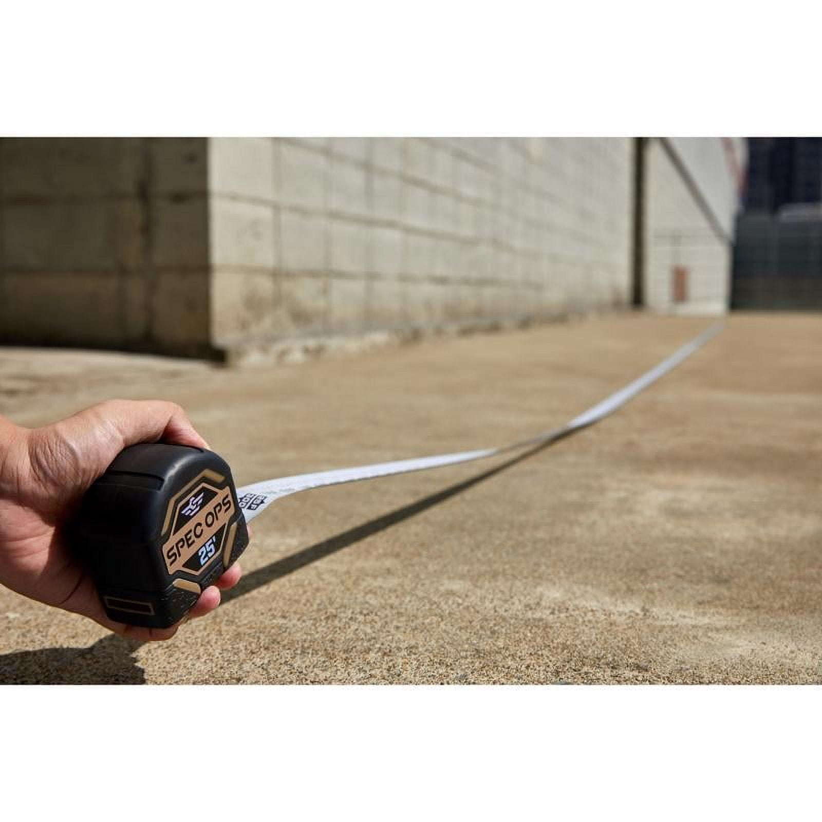 Spec Ops Tools 2027475 25 ft. x 3.12 in. Rubber Tape Measure, Black