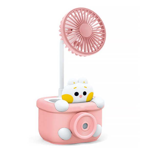 USB Ventilador recargable con respaldo del soporte de la pluma Descripción de la cama Descripción de viajes Dispositivo de refrigeración Estudiantes Accesorios de la mesita de noche Regalos Rosa Inevent HA060762-01