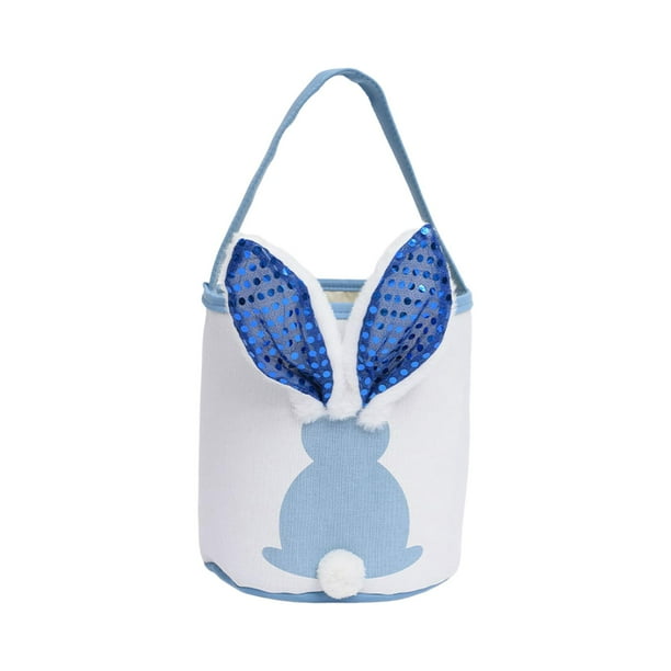 Canasta de Pascua, bolsa de regalo encantadora para niños y niñas Azul