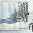 thumbnail image 1 of Ambesonne Rustic Shower Curtain, Rural Winter Forest Art, 69"Wx75"L, Multicolor, 1 of 3