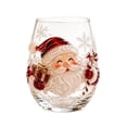thumbnail image 2 of 14oz Christmas 3D Santa Claus Glass Cup, 4.72in Raised Holiday Stemless Tumbler, Festive Tabletop Decor & Holiday Gift for Hot Cocoa, 1PC, 2 of 6